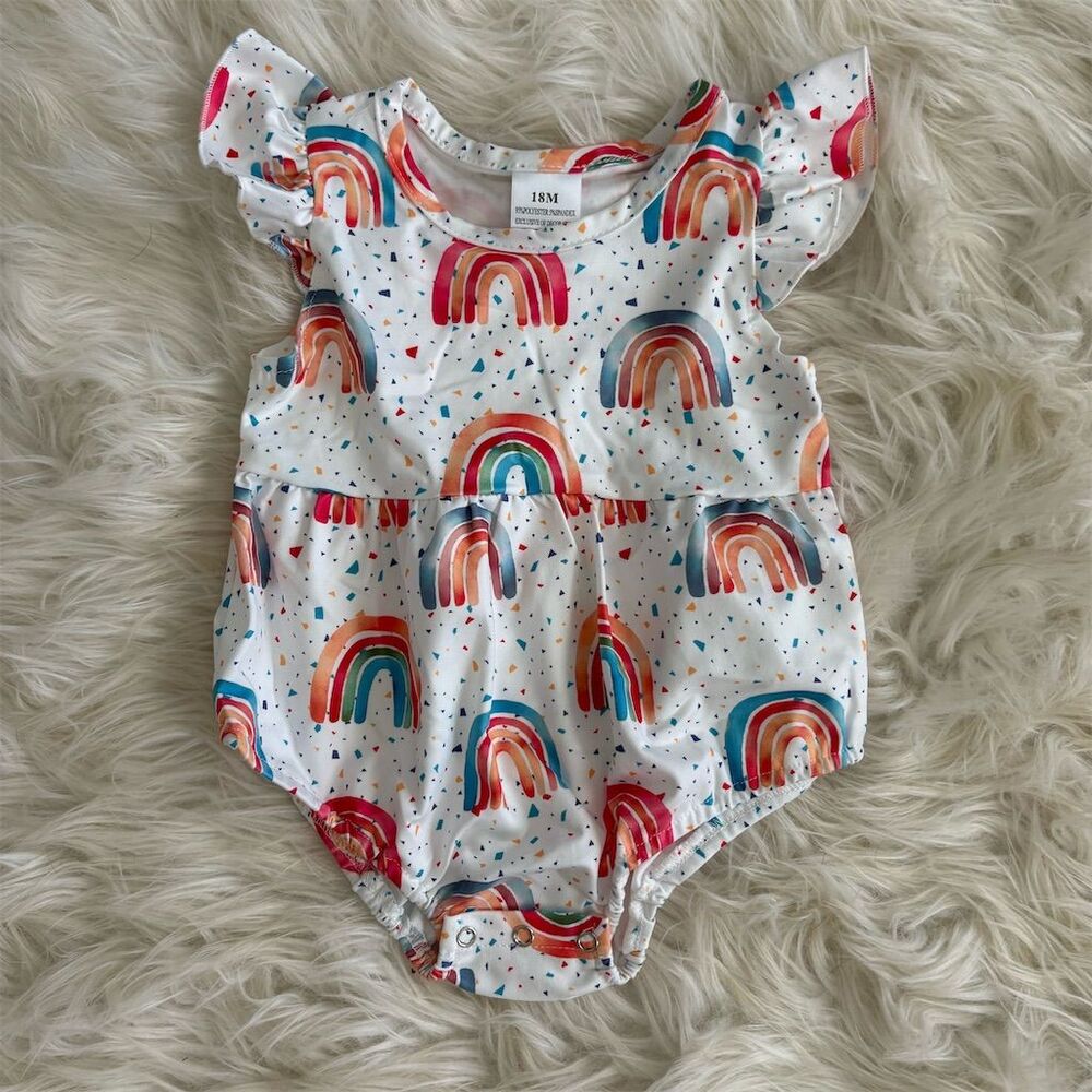 Adorable Rainbow Baby Romper 18M Unisex‎ Multicolor Outfit